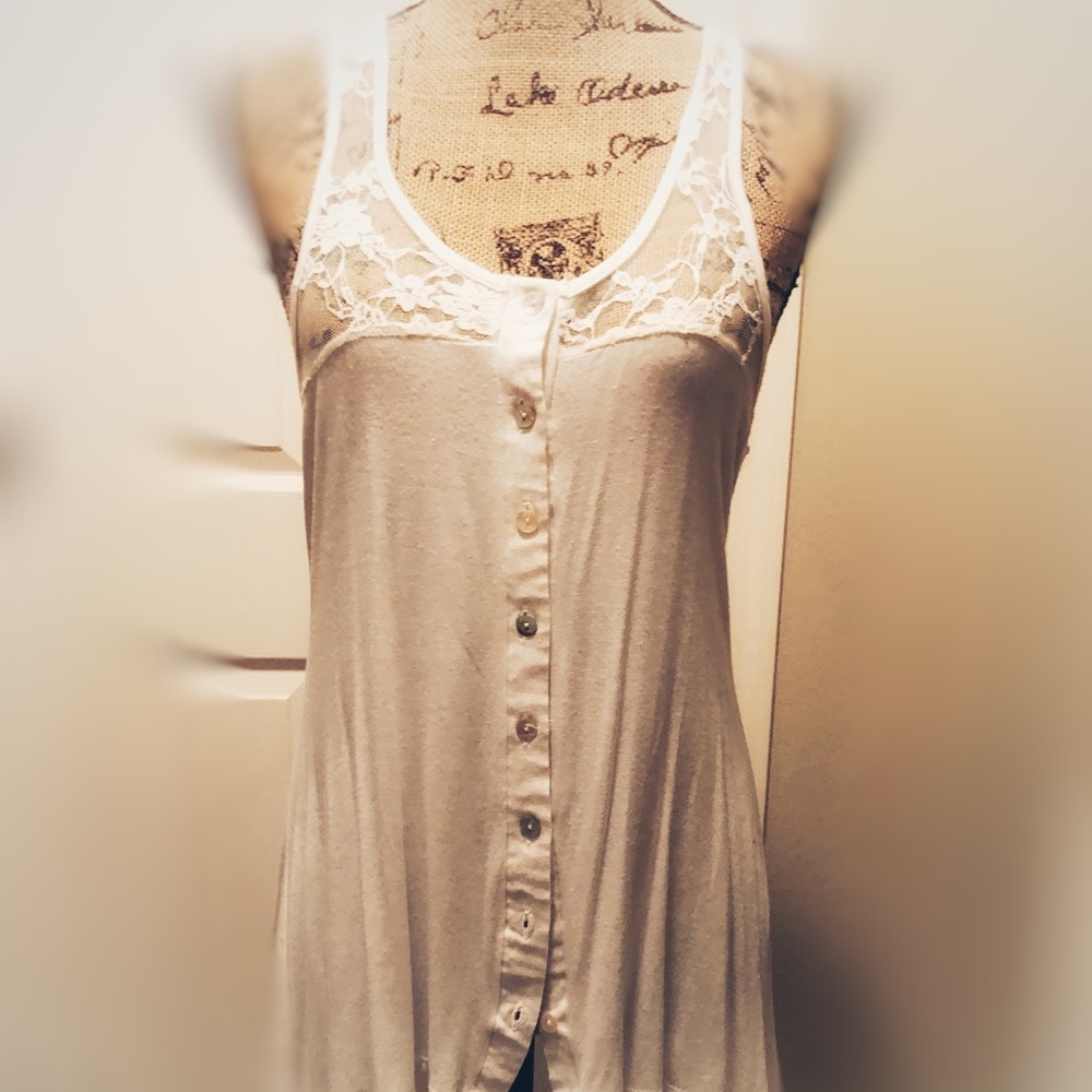 Lace Button Up Top